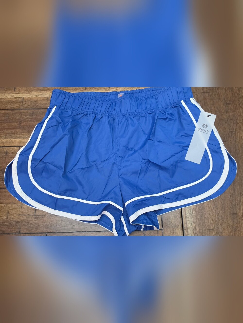 Mono B Royal Blue Athletic Shorts with White Trim